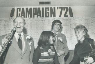 Allan Lawrence, the former attorney-general of Ontario running in a federal election for the first time, happily acknowledges his 3,000-vote victory in Northumberland-Durham