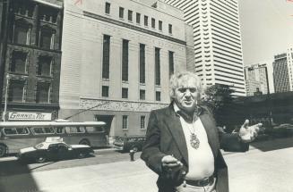 Poet Irving Layton outside stock exchange: 'Bay St. is a Wasp preserve'