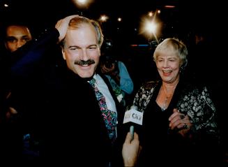 It's over: Jack Layton accepts his defeat and Toronto's Mayor-elect June Rowlands celebrates after her hands-down victory was announced last night.