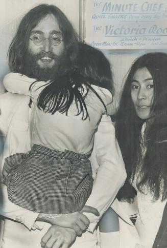 It was a hard day's night in Toronto for Beatle John Lennon, wife Yoko, and sleepy 5-year-old daughter, Kyoko