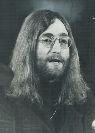 Beatle John Lennon announces plans for a peace rock festival to be held at Mosport in July during press conference at Ontario Science Centre in Don Mills yesterday