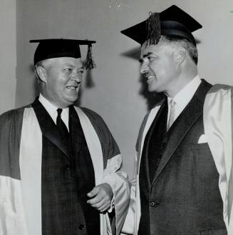 Lesage and Robarts: Two premiers, Ontario's John Robarts, right, and Quebec's Jean Lesage, get together at a University of Toronto ceremony in 1962