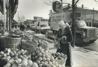 Marilyn Lightstone shops at a neighborhood fruit store [Incomplete]