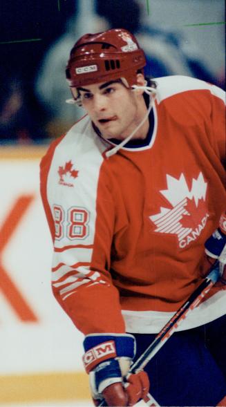 Nagging troubles: Eric Lindros, shown in action against the Leafs, is expected to leave for Switzerland on Monday with the Olympic team despite ailments