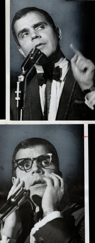 Master Mimic Rich Little, at Royal York's Imperial Room, turns into Jack Benny (top left), Bobby Kennedy (top right), Robert Goulet (bottom left), John Diefenbaker