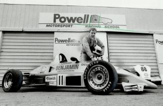 Racing driver: Peter Lockhart with his new Formula 2000 car enjoys the thrill of a great drive.