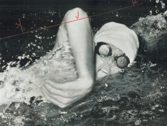 Battling two-foot waves, a 46-year-old Oshawa grandmother, Barbara Loreno, is well under way toward swimming Lake Ontario