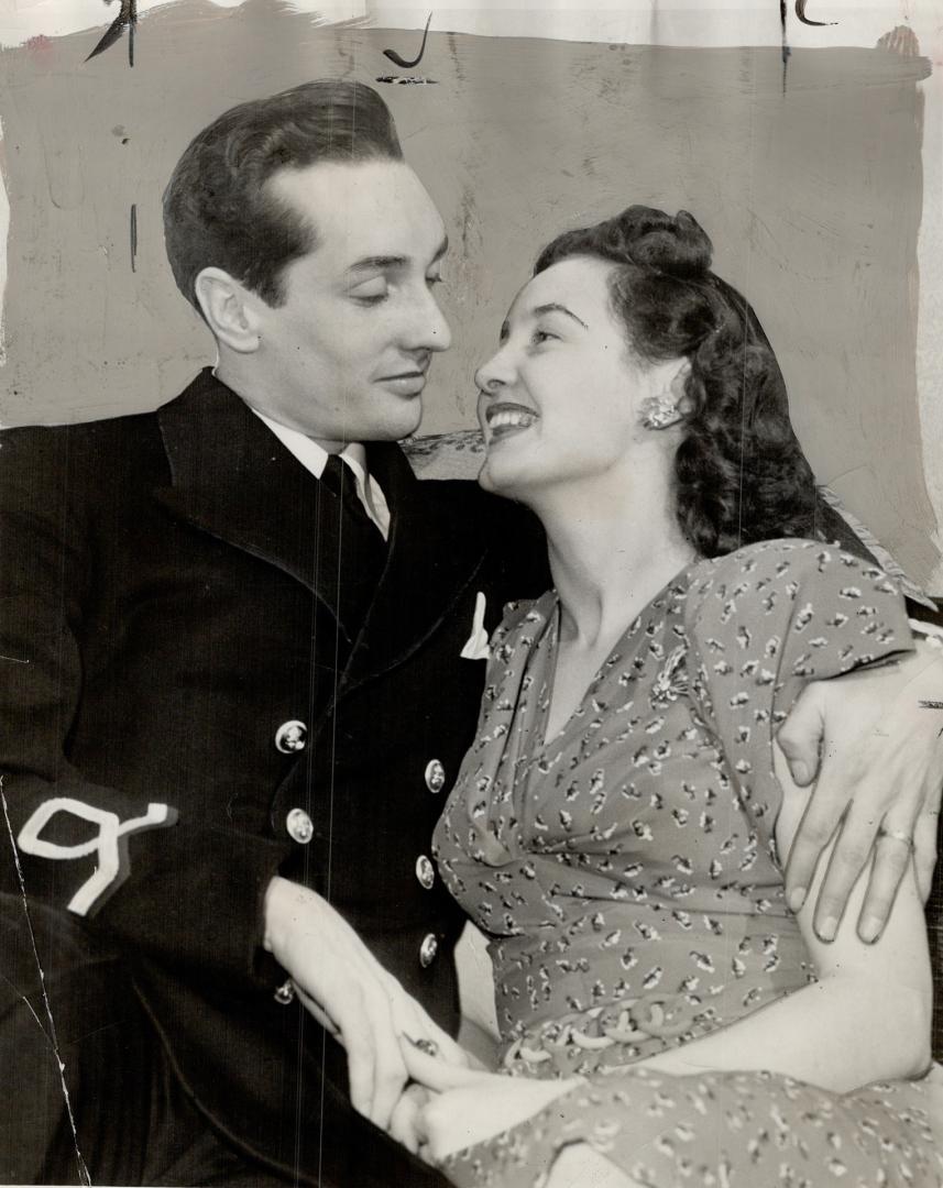 A paralysis victim on a stretcher only a few weeks ago, Blanche Harris practically danced into the arms of her husband, Sub-Lieut