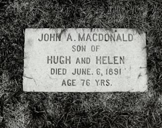 Rt. Hon. Sir John Alexander Macdonald, 1812 - 1872 Cataraqui Cemetery, Kingston, Ontario.