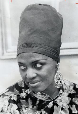 Offstage, Miriam Makeba talks of her South African homeland and of her people living under a racist government