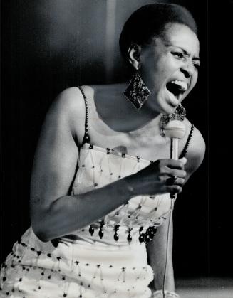 Miriam Makeba, the girl from South Africa appearing with Harry Belafonte at O'Keefe Centre, has a dynamic primitive allure and a voice of haunting richness