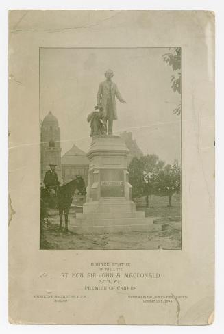 Bronze statue of the late Rt. Hon. Sir John A. MacDonald, G.C.B., etc.