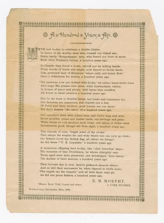 [Poem] A Hundred years ago