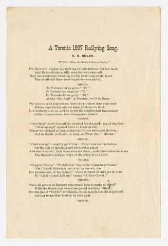 A Toronto 1897 rallying song