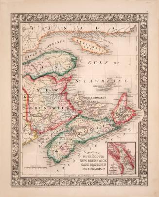 County map of Nova Scotia New Brunswick Cape Breton Id. and Pr. Edward's Id.