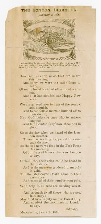 [Poem] The London disaster (January 3, 1898)