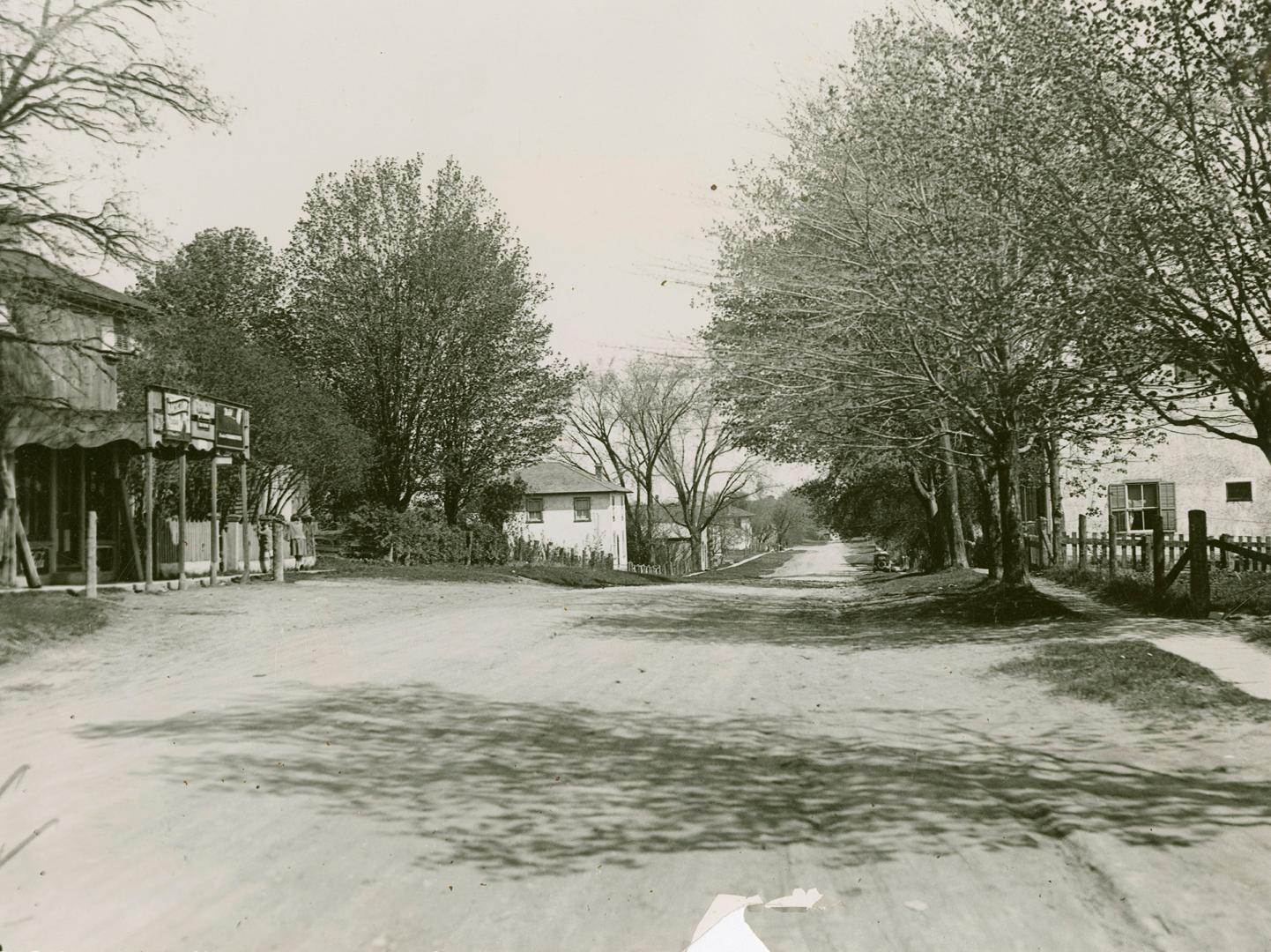 Yonge St. looking north. Holland Landing. Post office on left.