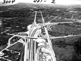 Highway 401 and Highway 2, looking west
