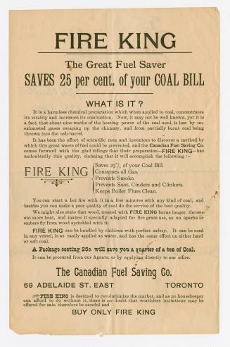 Fire King the great fuel saver saves 25 per cent of your coal bill