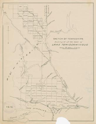 Sketch of townships surveyed at the head of Lake Temiscamingue