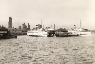 Image shows a few ships at the passenger terminal.