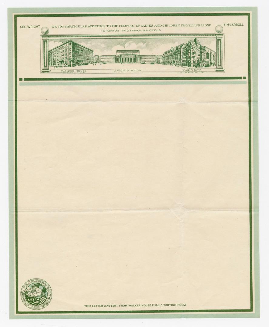 (Letterhead) We pay particular attention to the comfort of ladies and children travelling alone
