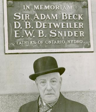 Plaque lists names of "Fathers of Ontario Hydro"
