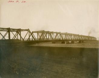 John St., bridge over railway tracks, looking south east. Toronto, Ont.