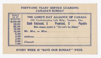 Forty-one years' service guarding Canada's Sunday