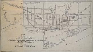 Plan of the City of Toronto showing proposed diagonal streets