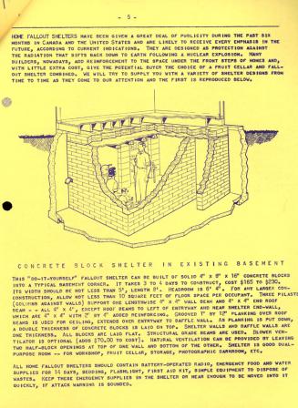 Concrete block shelter in existing basement