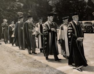 At graduation ceremonies for 125 graduates in medicine at the University of Toronto, procession is led by Chancellor, H