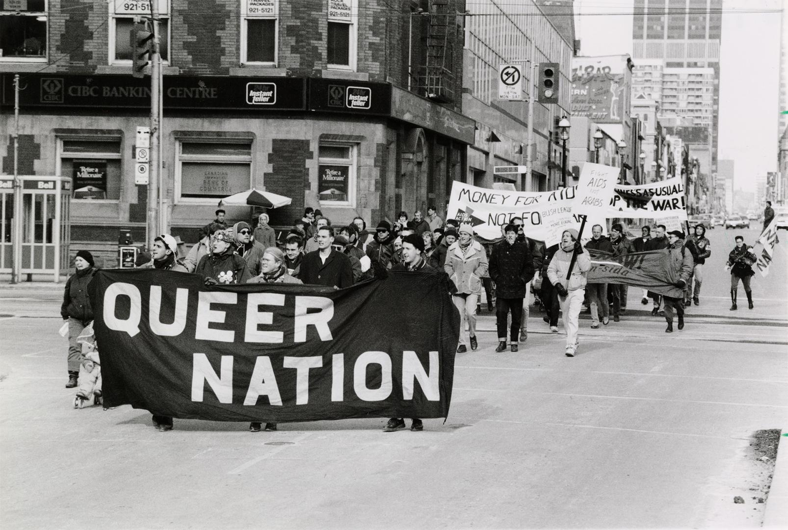 Claiming dignity: Queer Nation, which held an anti-war demonstration in downtown Toronto on Saturday, is part of a new wave of gay activists