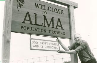 Welcome sign to Alma, Ont.