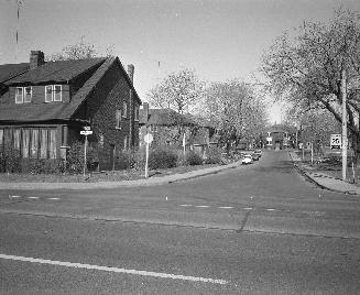 Acacia Road, looking north from Davisville Avenue. Toronto, Ontario. Image shows a partial view…