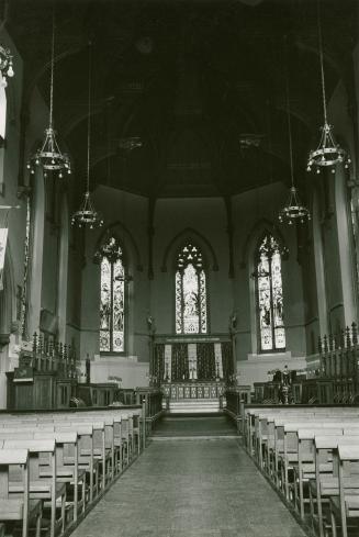 St. Alban-the-Martyr Anglican Church, interior, Howland Avenue, northwest corner of Barton Avenue, Toronto, Ontario.