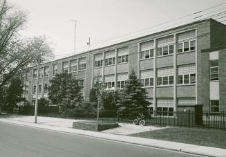St. Raymond Catholic School, Barton Avenue, north side, opposite Crawford Street, between Pendrith Lane and St. Raymond Heights, Toronto, Ontario.