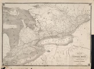 Map of Canada West corrected for the Canadian almanac 1858