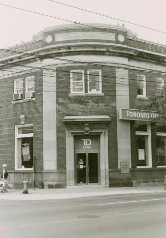 Toronto-Dominion Bank branch, originally Dominion Bank branch, Dundas Street West, southwest corner of Medland Street, Toronto, Ontario.