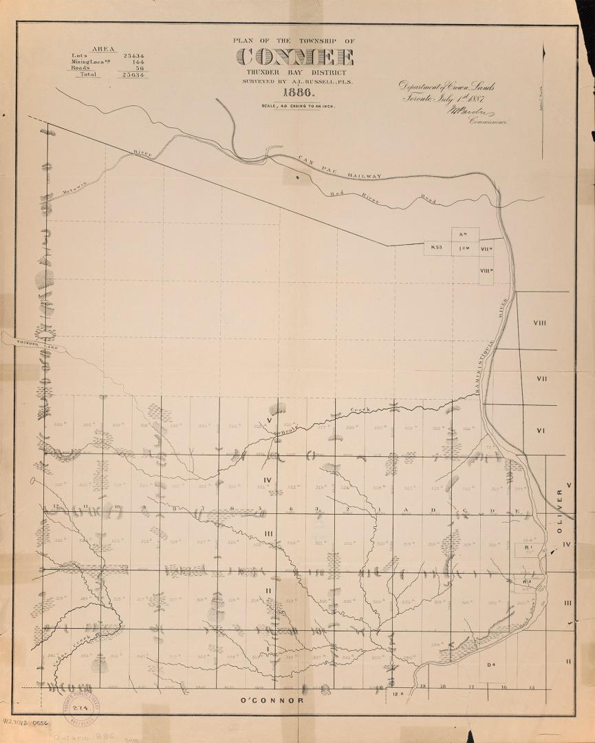 Plan of the township of Conmee Thunder Bay District