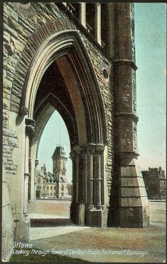 Ottawa. Looking through Tower of Central Block, Parliament Buildings