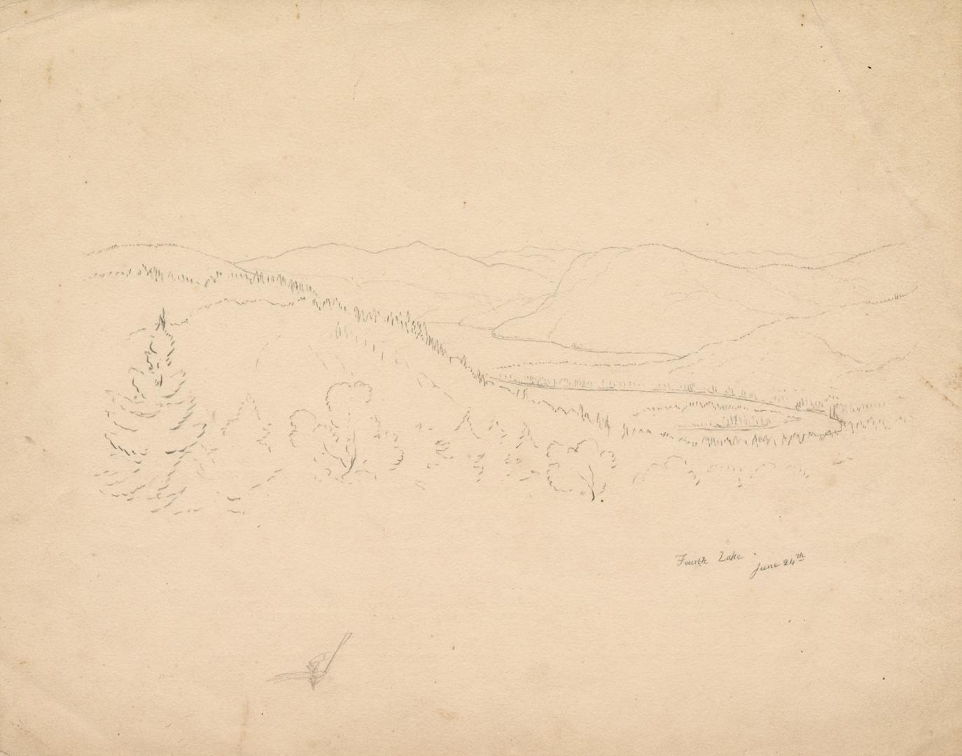 Fourth lake, Cold-Water River [Rivière à l'Eau Dorée], Labrador Peninsula expedition, 1861
