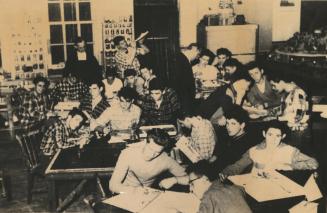 Students attend art class at St. Joseph's Training School for Boys. Alfred, Ontario