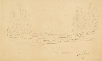 Halt on Rivière Nipissis, Labrador Peninsula expedition, 1861