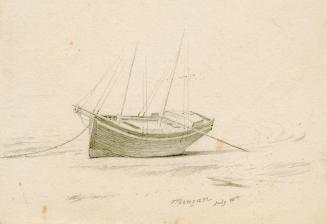 Schooner beached at Mingan, sketched on Labrador Peninsula expedition, 1861