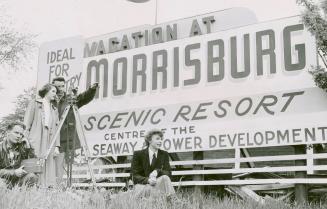 Locals discuss the St. Lawrence Seaway project at Morrisburg, Ont.