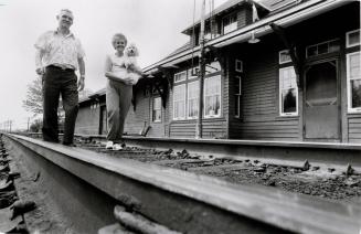 Live-in station agent John Barton and wife Martha in an old railway station. Bolton, Ontario