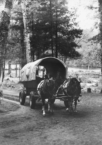 Covered wagon at Santa's Village. Bracebridge, Ontario