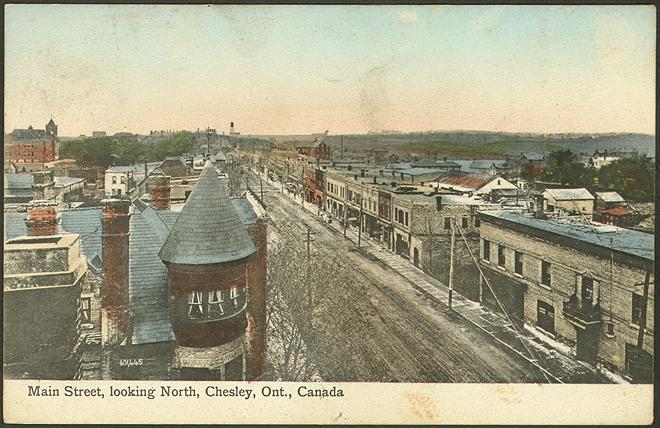 Main Street, looking North, Chesley, Ontario, Canada