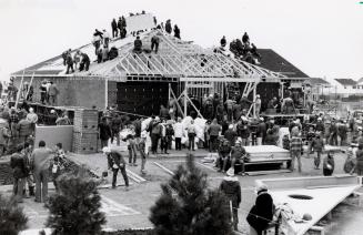 Construction of Kingdom Hall of Jehovah's Witnesses. Bramalea, Ontario